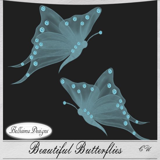 Beautiful Butterflies in Baby Blue - Click Image to Close