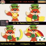 St. Patty's Foxes Clipart - CU