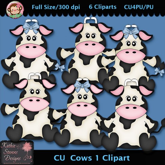 Cows 1 Clipart - CU - Click Image to Close