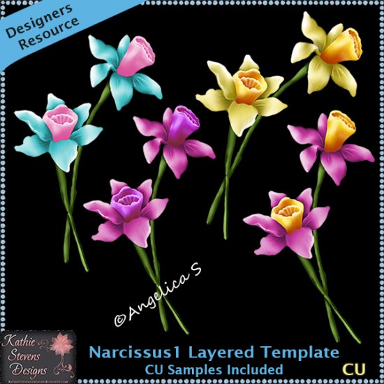 Narcissus 1 Layered Template CU - Click Image to Close