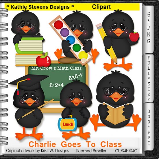Charlie Goes To Class Clipart - CU - Click Image to Close