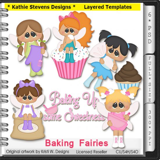Baking Fairies Layered Templates - CU - Click Image to Close