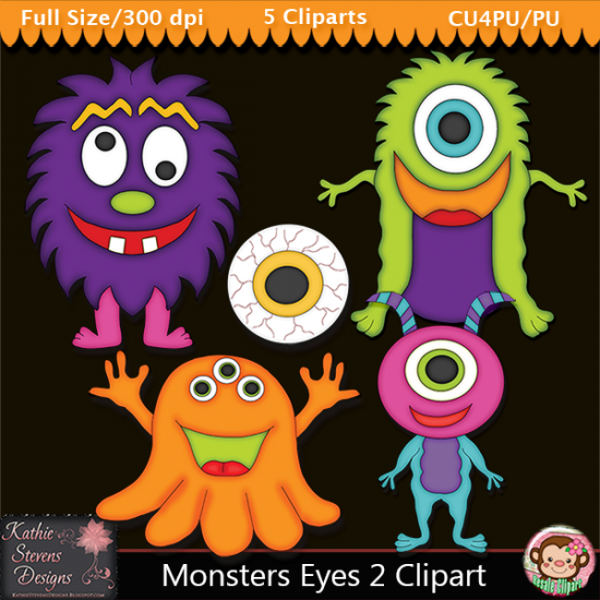 Monsters Eyes 2 Clipart - CU - Click Image to Close