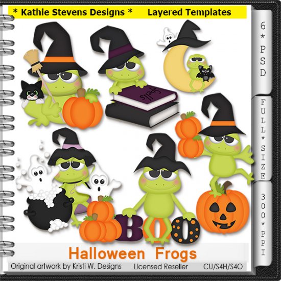 Halloween Frogs Layered Templates - CU - Click Image to Close