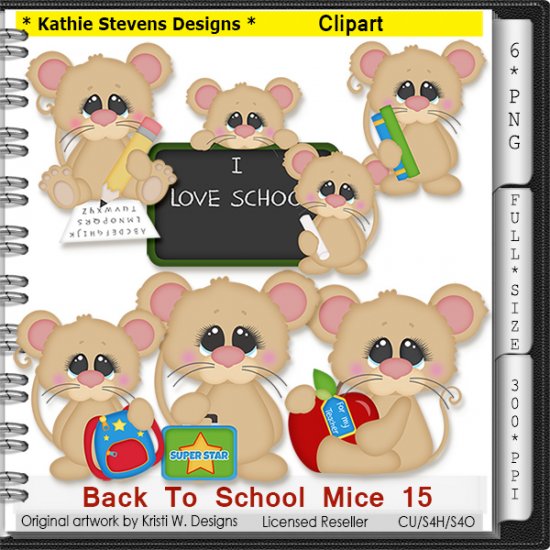 Back To School Mice Clipart - CU - Click Image to Close