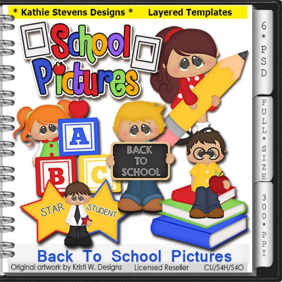 Back To School Pictures Layered Templates - CU - Click Image to Close