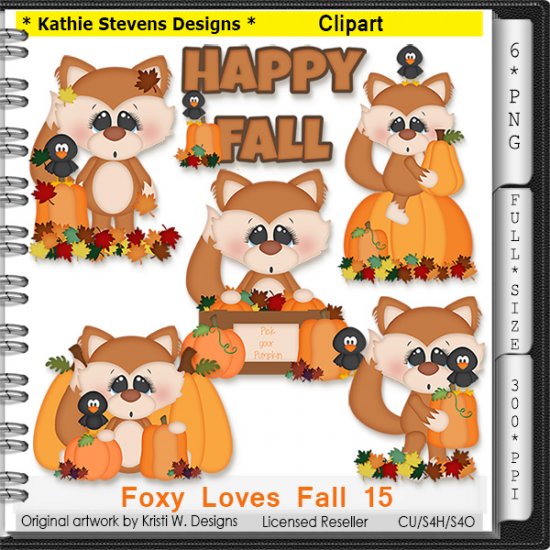 Foxy Loves Fall Clipart - CU - Click Image to Close