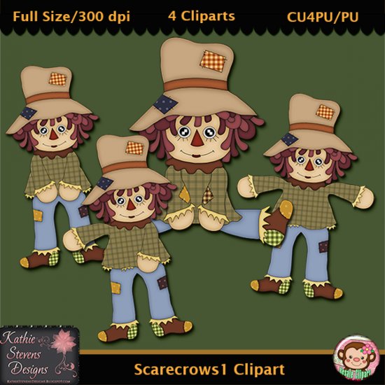 Scarecrows 1 Clipart - CU - Click Image to Close