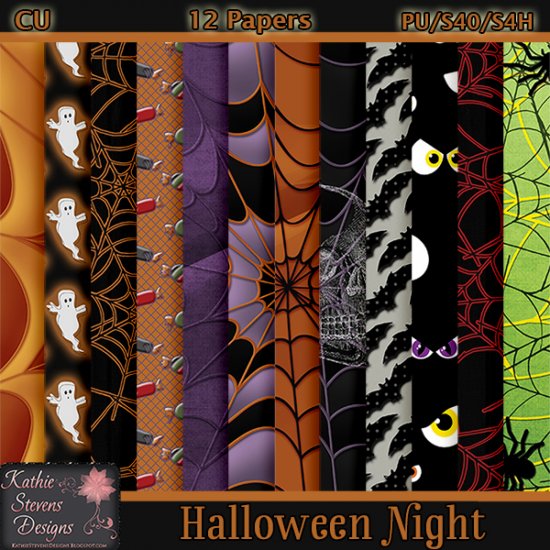 Halloween Night Paper Pack TS CU - Click Image to Close