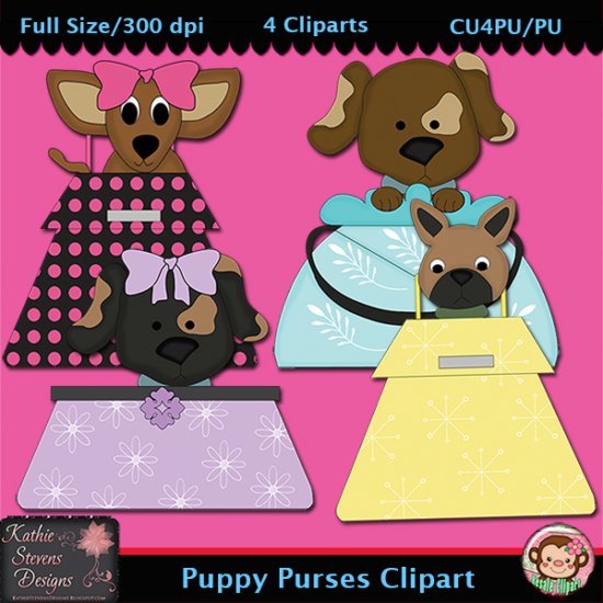 Puppy Purses Clipart - CU - Click Image to Close