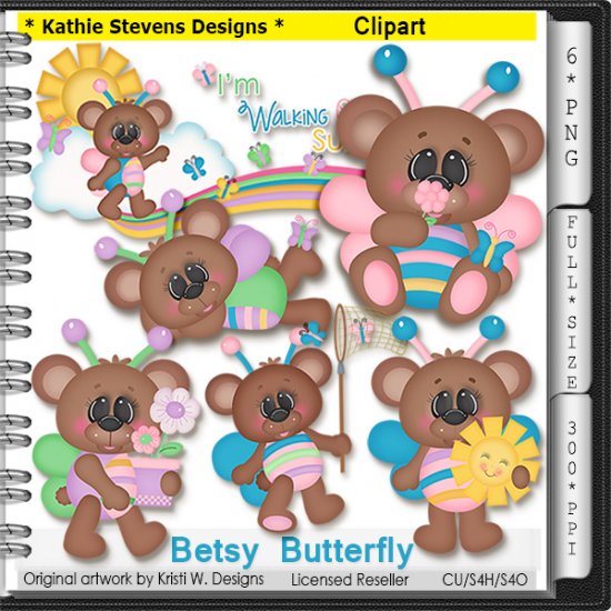 Betsy Butterfly Clipart - CU - Click Image to Close