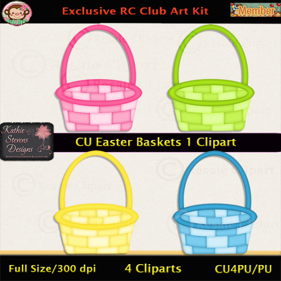 Easter Baskets 1 Clipart - CU - Click Image to Close