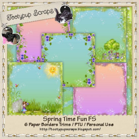 Spring Time Fun Paper Borders Trims FS CU - Click Image to Close