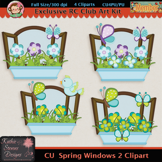 Spring Windows 2 Clipart - CU - Click Image to Close