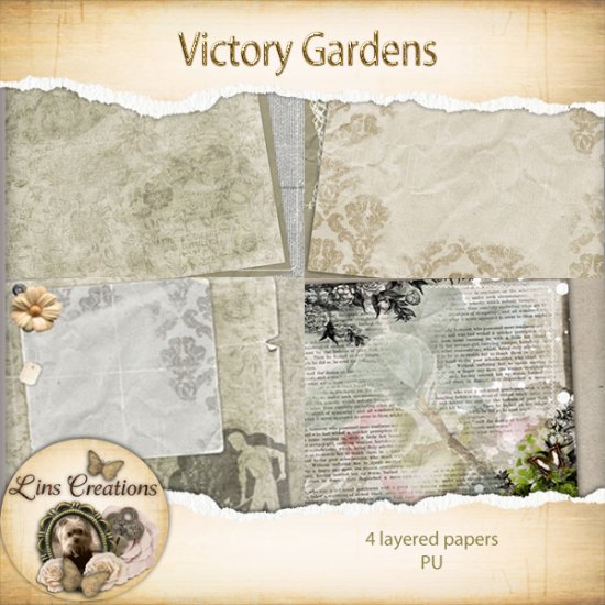 Victory Gardens layered papers - Click Image to Close