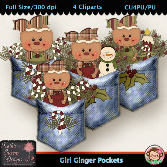 Girl Ginger Pockets - Clipart CU - Click Image to Close