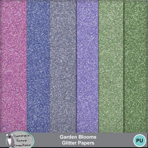 Garden Blooms Glitter Papers - Click Image to Close