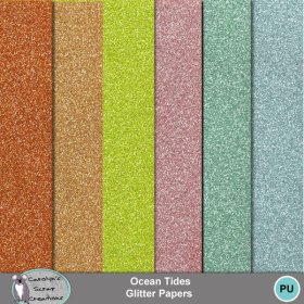 Ocean Tides Glitter Papers - Click Image to Close