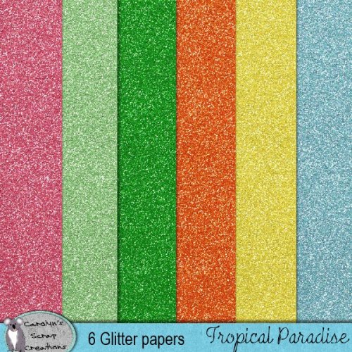 Tropical Paradise Glitter Papers - Click Image to Close