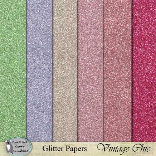 Vintage Chic Glitter Papers - Click Image to Close