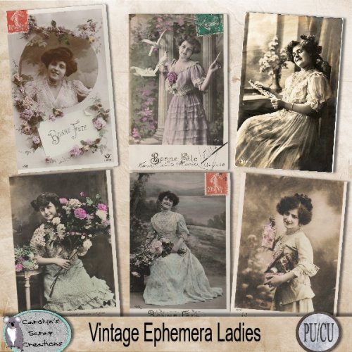 Vintage Ephemera Ladies 1 - Click Image to Close