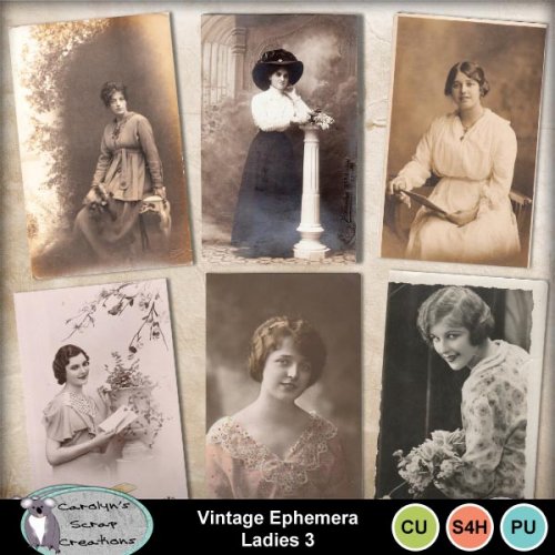 Vintage Ephemera Ladies 3 - Click Image to Close