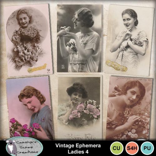 Vintage Ephemera Ladies 4 - Click Image to Close